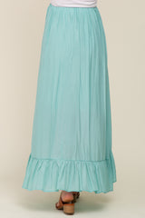 Sage Ruffle Hem Maternity Maxi Skirt