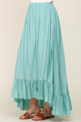 Sage Ruffle Hem Maxi Skirt