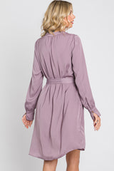 Lavender Silky Sash Tie Dress