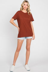 Rust Oversized Short Sleeve Top