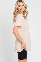 Light Pink Oversized Short Sleeve Top