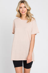 Light Pink Oversized Short Sleeve Top