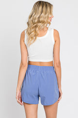 Periwinkle Rounded Hem Active Shorts