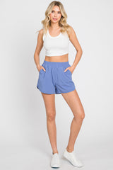 Periwinkle Rounded Hem Active Shorts