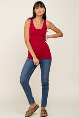 Burgundy Seamless Fitted Tank Top