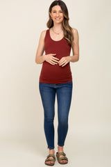 Rust Seamless Maternity Fitted Tank Top