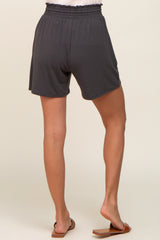 Charcoal Smocked Waist Shorts