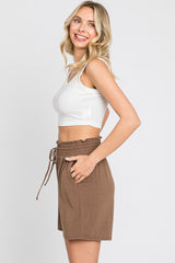 Mocha Smocked Waist Shorts