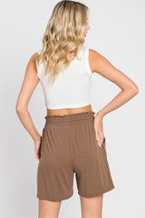 Mocha Smocked Waist Shorts