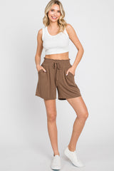 Mocha Smocked Waist Shorts