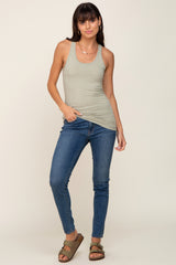 Sage Ribbed Racerback Tank Top