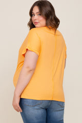 Orange Short Sleeve Plus Maternity Top