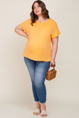 Orange Short Sleeve Plus Maternity Top