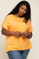 Orange Short Sleeve Plus Top