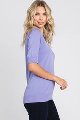 Lavender Knit Fitted Blouse