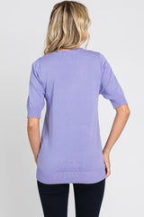 Lavender Knit Fitted Blouse