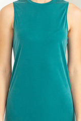 Teal Soft Knit Sleeveless Midi Dress