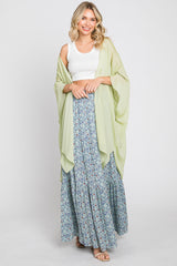 Sage Floral Tiered Maxi Skirt