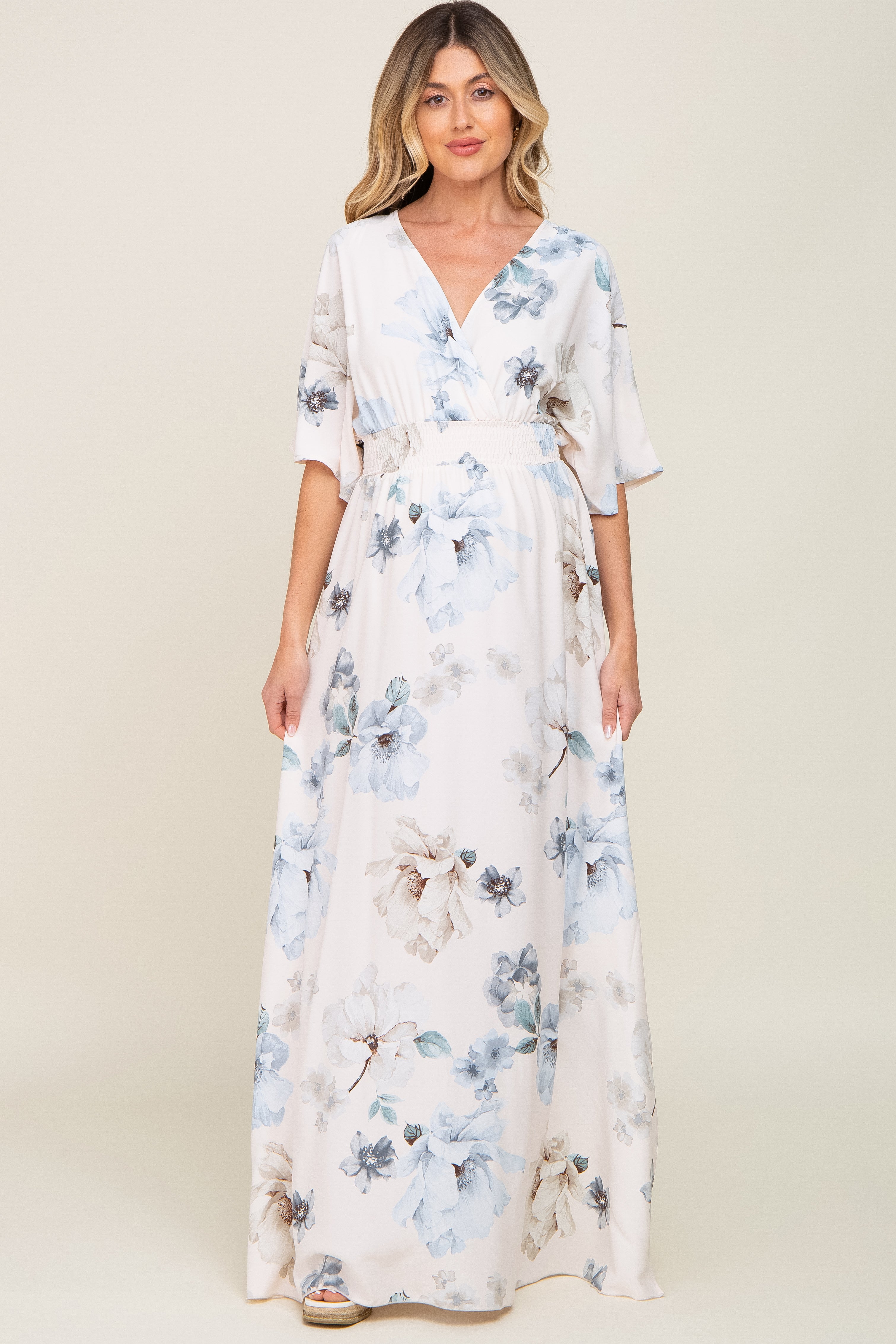 Floral Deep V Dolman Sleeve Split Maxi Dress – Flyclothing LLC