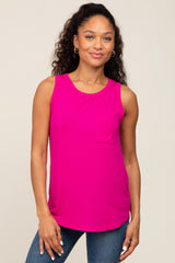 Fuchsia Ribbed Basic Maternity Tank