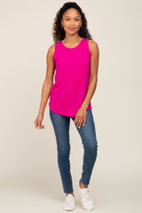 Fuchsia Ribbed Basic Tank