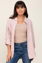 Mauve Button Down Top