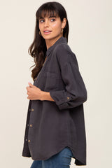 Charcoal Button Down Top