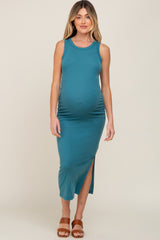 Emerald Fitted Maternity Midi Dress