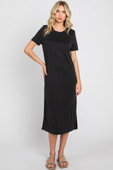 Black Shift Midi Dress