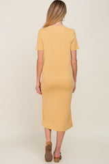 Yellow Midi T-Shirt Maternity Dress