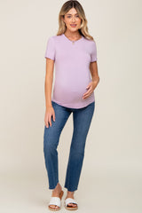 Lavender Short Sleeve Maternity Top