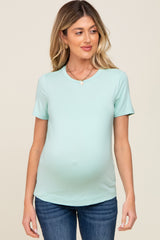 Mint Short Sleeve Maternity Top