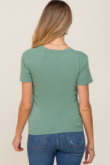 Green Short Sleeve Maternity Top