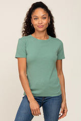 Green Short Sleeve Maternity Top