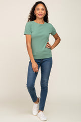 Green Short Sleeve Top