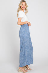 Blue Dotted Smocked Waist Pants