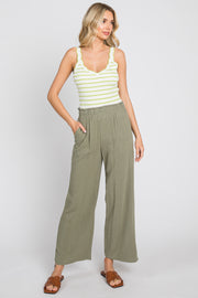 Olive Wide Leg Pants