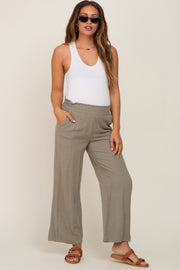 Olive Wide Leg Maternity Pants