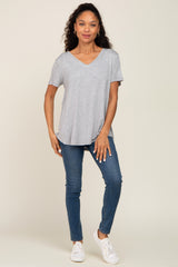 Grey V-Neck Tee