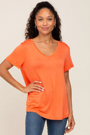 Orange V-Neck Tee