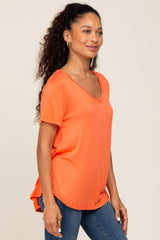 Orange V-Neck Tee