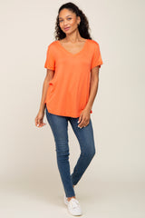 Orange V-Neck Tee