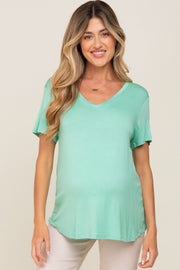 Mint V-Neck Maternity Tee