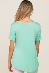 Mint V-Neck Maternity Tee