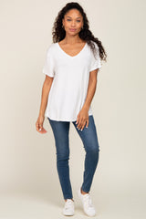 White V-Neck Tee