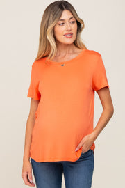 Orange Basic Maternity Tee