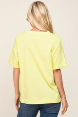 Lime Oversized Rolled Short Sleeve Top