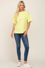 Lime Oversized Rolled Short Sleeve Top