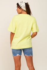 Lime Oversized Rolled Short Sleeve Maternity Top