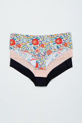 Multi-Color Floral Seamless Bikini Underwear Set